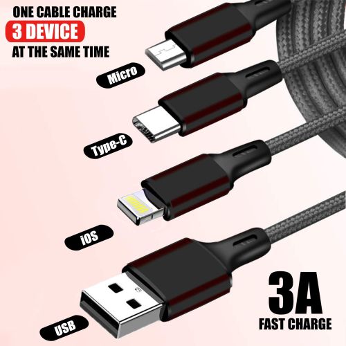 WeCool Nylon Braided Multifunction Fast Charging Cable